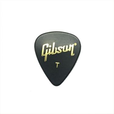 Imagem de Palheta Celuloide Gibson Fina Aprgg 74T Preta 12 Unidades
