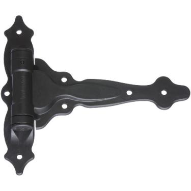 Imagem de National Hardware Dobradiça de Porta Decorativa em T TruClose N346-200 V6220 em preto, 19 cm x 21 cm, 2 peças