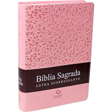 Imagem de Bíblia Sagrada Letra Supergigante com índice - Capa Rosa claro: Nova Almeida Atualizada (NAA) com Letras Vermelhas