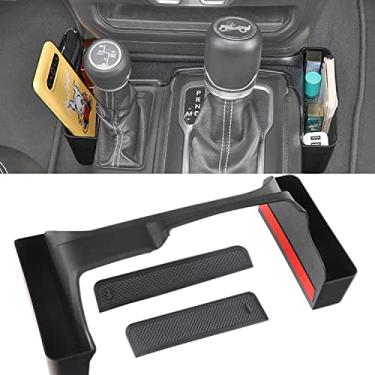 Imagem de YOCTM Caixa de armazenamento lateral para console Gear Shifter compatível com Jeep Wrangler JL JLU Rubicon Sport Sahara Gladiator JT Shifter 2018-2025, acessórios internos, preto, serve para 4 portas