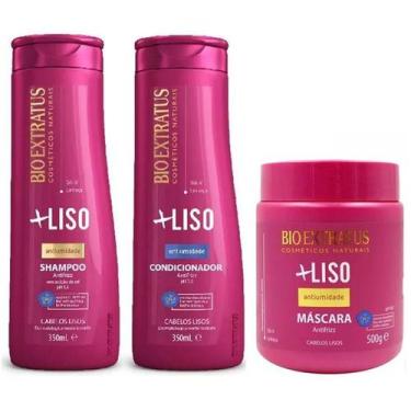 Imagem de Kit Mais Liso Shampoo + Condicionador 350ml + Máscara 500G - Bio Extra