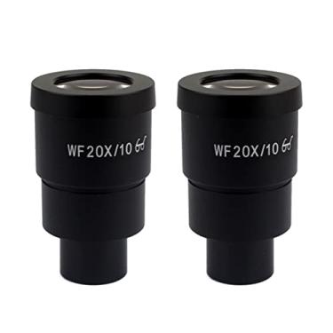 Imagem de Adaptador de microscópio 20mm WF20X/10 WF10X um par ocular, acessórios de microscópio de microscópio estéreo (cor: preto)