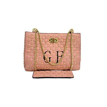 Imagem de Bolsa Feminina Ombro e Transversal Tiracolo Média Golden Fenix Cor:Rosa;tamanho:M