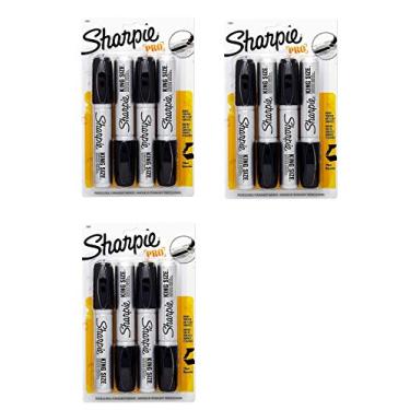Imagem de Sharpie 15661PP marcador permanente tamanho king, ponta cinzel, preto, 12 marcadores