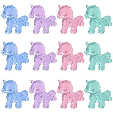 Imagem de ArtCreativity Topos de bolo de unicórnio de acrílico e cupcake, conjunto de 12, mini estatuetas de unicórnio de 4 cm, decorações para festas de unicórnio e chá de bebê, lembrancinhas divertidas de festa de aniversário, enchimentos de saco de presente