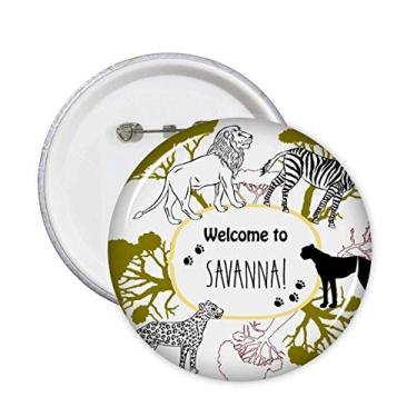 Imagem de Emblema African Welcom to Savanna Pinto Leopard Wildlife Broche de leopardo, 5 peças