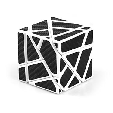 Imagem de CuberSpeed Ghost 3x3 Branco com Adesivo Preto Cubo Mágico 3x3 Fantasma Branco 3x3x3 Speed Cube Adesivo Preto
