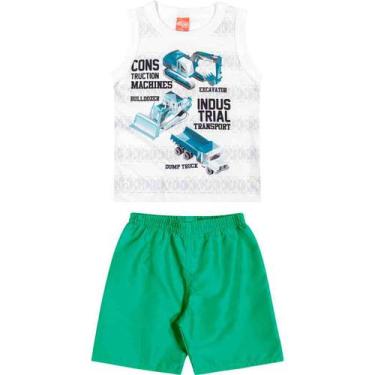 Imagem de Conjunto Infantil Elian Camiseta Regata E Bermuda - Em Algodão E Polié