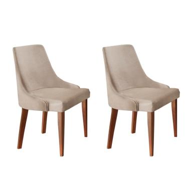 Imagem de Conjunto com 2 Cadeiras de Jantar Esmeralda I Imbuia e Off White