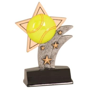 Imagem de 13,8 cm Softball Sports Trophy Award Style 9 Suporte de inserção de 5 cm Resina Estrela Esportiva, Medalhas Esportivas, Troféus Jogador com nome gravado personalizado