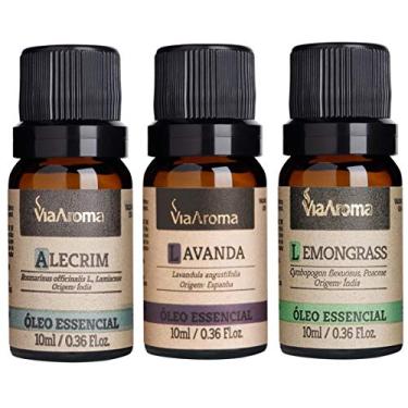 Imagem de Kit 3 Oleos Essenciais Via Aroma - Alecrim, Lemongrass e Lavanda