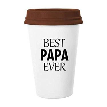 Imagem de Caneca de cerâmica com a frase Best Papa Ever para o Dia dos Pais Copo de café