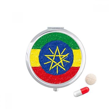 Imagem de Listras Bandeira da Etiópia com giz de cera, caixa de armazenamento de remédios