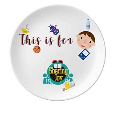 Imagem de Prato de Porcelana Infantil Puro Feliz Jantar Prato Redondo Masculino
