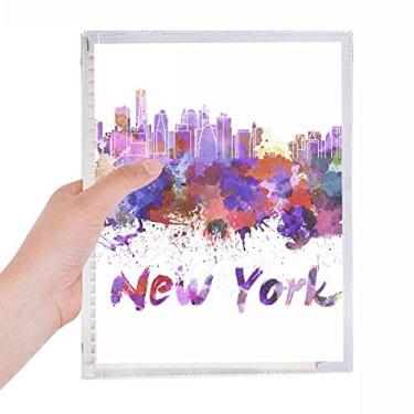 Imagem de Caderno de aquarela New York America City com folhas soltas e diário recarregável