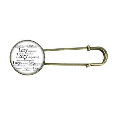 Imagem de Broche de metal retrô com citação divertida significado de preguiça