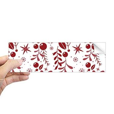Imagem de DIYthinker Adesivo de Natal vermelho branco decoração padrão retangular para-choque adesivo notebook janela decalque