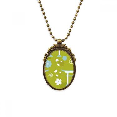 Imagem de DIYthinker Lindo chaveiro com pingente de contas vintage e colar azul verde e branco