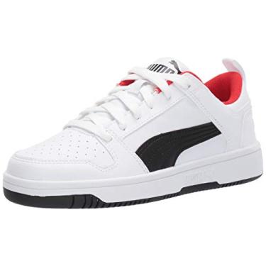 Imagem de Tênis infantil PUMA Rebound Layup Lo, Puma White-puma Black-high Risk Red, 6 Big Kid