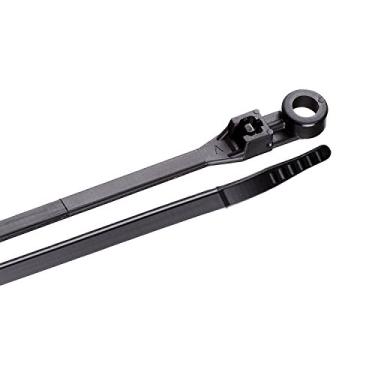 Imagem de Gardner Bender Presilha de cabo de montagem 48-308UVB, 20,32 cm, 22,7 kg, gerenciamento de cabos e cabos elétricos, fecho de zíper de nylon, pacote com 100, resistente a raios UV, preto