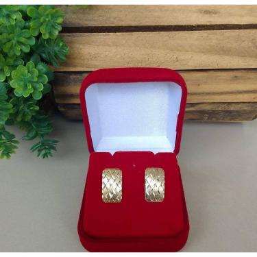 Imagem de Brinco Feminino Detalhes Diamantado Banhado A Ouro 18k