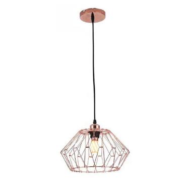 Imagem de Lustre Pendente Luminaria Ajustavel Metal Aramado Design Moderno Decoraçao Sala Quarto...