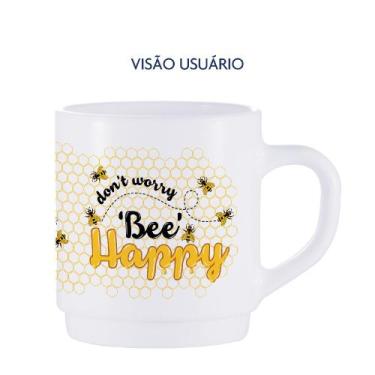 Imagem de Caneca Com Frases Mug Motivacional Bee Happy 310ml - Ruvolo