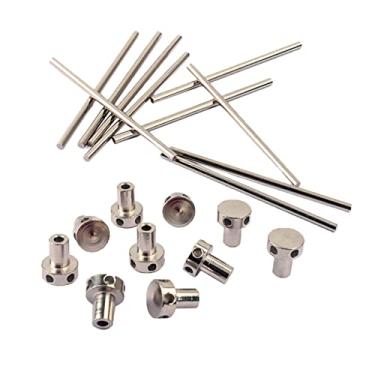 Imagem de 10 peças barra de aço para guitarra falou roda treliça ferramenta de ajuste de porca de haste banhada para guitarra baixo e bandolim peças