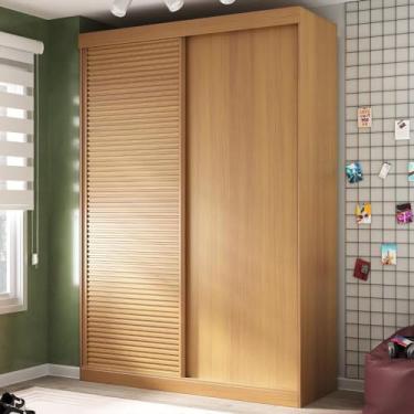 Imagem de Guarda-roupas Infantil 2 Portas 1 Porta Ripada Samambaia Teen Cabecasa Madeiramadeira Carvalho