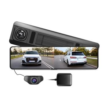 Imagem de XRC TECH Carro traço cam 2k + 1080p Espelho Retrovisor com gps carro dvr câmera traseira wdr visão noturna 24h monitor de estacionamento gravação de emergência