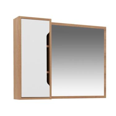 Imagem de Espelheira para Banheiro 1 Porta Tecno Mobili BN3645 Marrom Branco