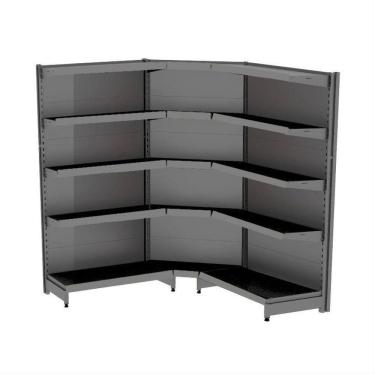 Imagem de Gondola Parede 170 Fit Ate 2 Metros 1 Canto Preto 15b Pe Cin