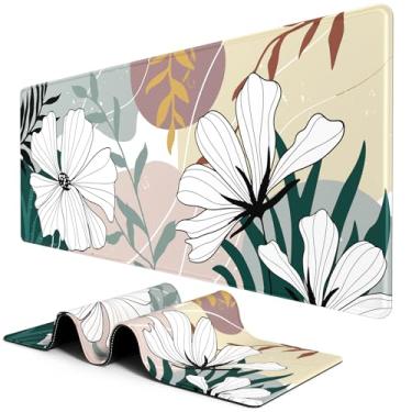 Imagem de BOSOBO Tapete de mouse grande, tapete de mesa, 2GG Extended Gaming Mouse Pad, tapete de mesa para escritório e casa, tapete de teclado longo, tapete de mouse enorme, capa completa de mesa 90 x 40 cm,