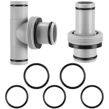 Imagem de Landical 2 peças de conector de mangueira de piscina 3,2 cm a 3,8 cm adaptador de mangueira de piscina peças de reposição para piscina e spa conector de mangueira de piscina com junta T para piscina