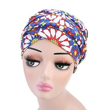 Imagem de MoonyLI Chapéu turbante feminino, estampa floral, algodão, turbante, quimioterapia, boné de turbante
