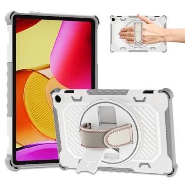 Imagem de ROISKIN Capa para tablet Max 11 (versão 2023 13ª geração) para crianças com alça de mão com suporte giratório 360, capa de camada dupla à prova de choque, também para Sony Nokia de 10 polegadas