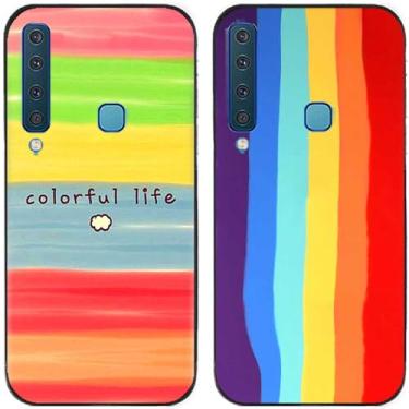 Imagem de 2 peças colorido vida arco-íris impresso TPU gel silicone capa de telefone traseira para Samsung Galaxy todas as séries (Galaxy A9 2018)