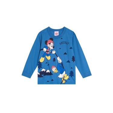 Imagem de Infantil - Camiseta Mickey Mouse Em Malha Menino Azul Claro Incolor  menino