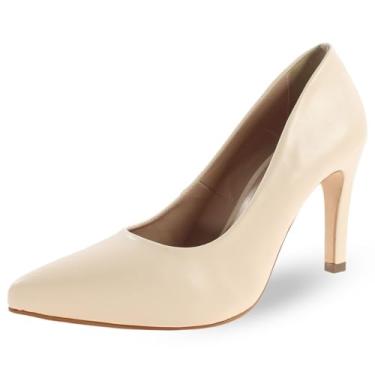 Imagem de Sapato Scarpin Re&Ton Casual Salto Alto Feminino SC5 (Bege, BR, Adulto, Numérico, 35)