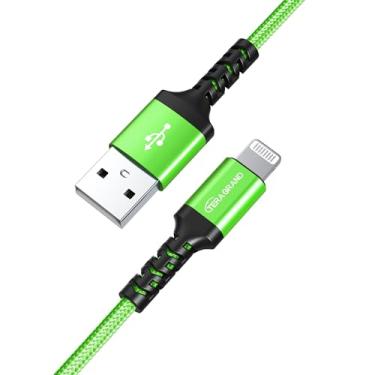 Imagem de Tera Grand - Cabo trançado Apple C89 MFi certificado Lightning para USB-A para iPhone 14/13/12/11 Pro Max Plus Mini, SE XS Max XR X, 8/7/6 Plus, iPad, AirPods, 1,2 m, verde