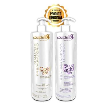 Imagem de Progressiva Blond Gold Free Souple Liss + Shampoo Anti Resíduos 2X1000