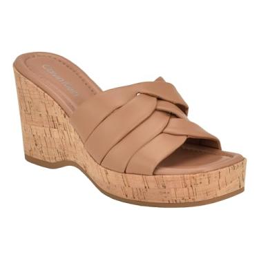 Imagem de Calvin Klein Sandália feminina Heyla Wedge, Médio Natural 101, 34