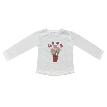 Imagem de Blusa Básica Hering Kids Infantil Menina Manga Longa Com Estampa Branca-Feminino