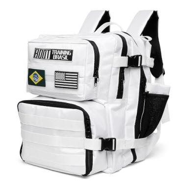 Imagem de Mochila Esportiva Marmiteira 50 Litros Impermeável Tática Camping Viagem Treino C/Porta Comida (Branco)