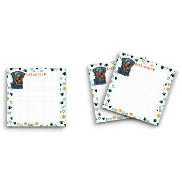 Imagem de Butler in the Home Sticky Notes Pacote com 12 blocos de 7,6 x 7,6 cm, 50 folhas por bloco, Rottweiler, blocos de notas engraçados e fofos, papel planejador de diário