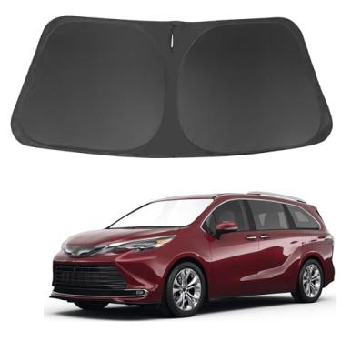 Imagem de Para-brisa Protetor solar adequado para Toyota Sienna Mini Van 2021 2022 2023 2024 Acessórios para janela frontal Mantenha seu carro mais fresco