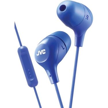 Imagem de JVC Fone de ouvido de espuma viscoelástica Marshmallow com microfone azul (HAFX38MA)