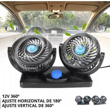 Imagem de Ventilador Automotivo Duplo B-MAX Com Ajuste Carro E Caminhão 12v