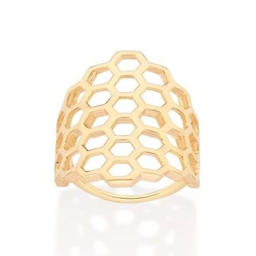 Imagem de Anel banhado ouro 3x 24k 18k e 22k feminino rommanel grande maxi colme