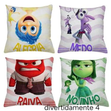 Imagem de Capa de Almofada Decorativa Kit c/ 4 Capas Divertida Mente - Amora enx